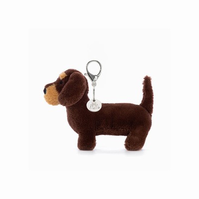 Jellycat Otto Sausage Bag Charm Dog USA | 57814HTAV